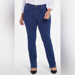 NYDJ Marilyn Straight med wsh hi rise stretch blu jns WM 14 classic tradcore